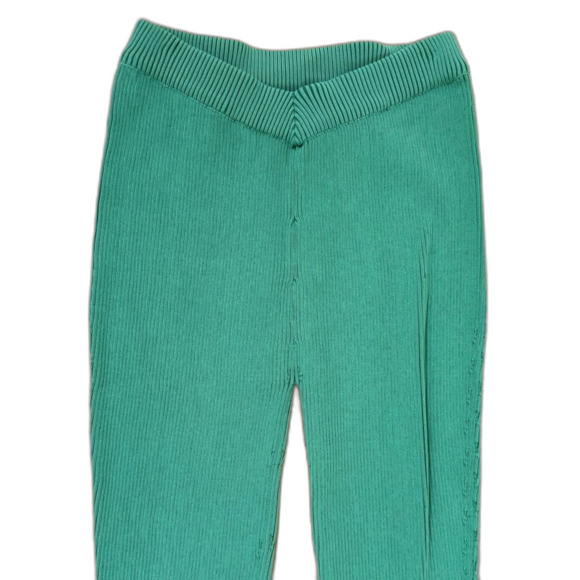 SER.O.YA Lux Ribbed High Rise V Waist Flare Pants in Green XS NWOT - Picture 6 of 14